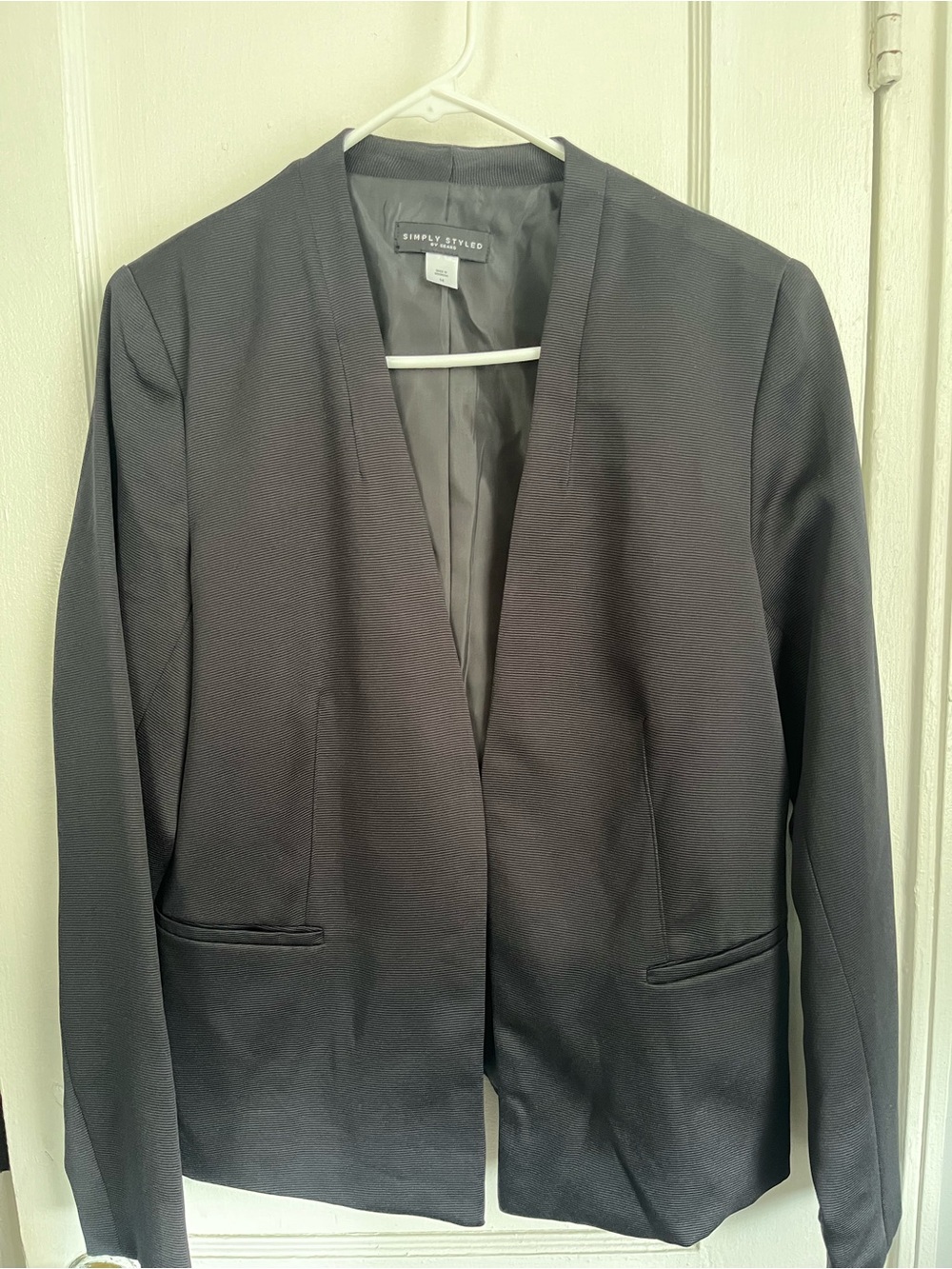 Simply Styled Women's Charcoal Open-Front Blazer